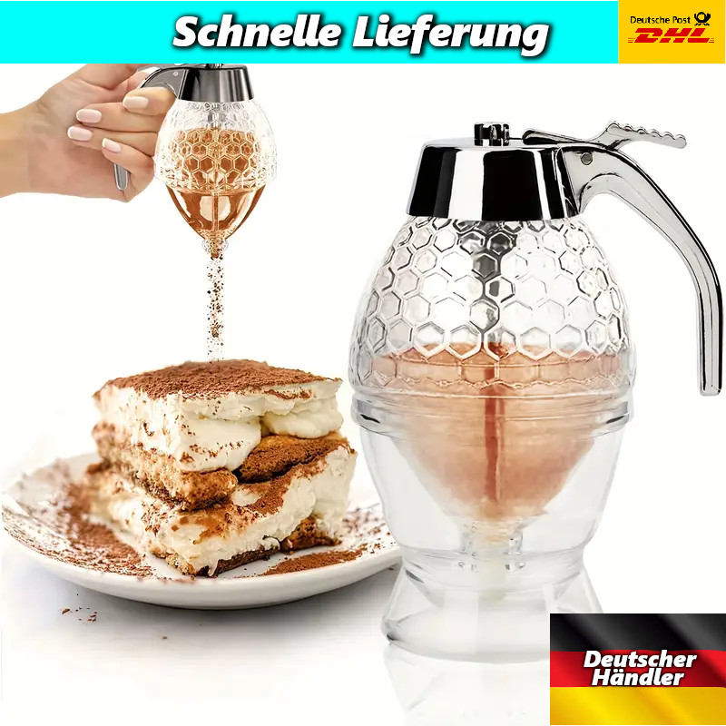 Honig Spender Honigtopf Dosierer Honigbirne Sirup Dosierspender - ANGEBOT -