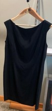 Anne Klein 16 Little Black Dress Lined Sleeveless Sheath Womens