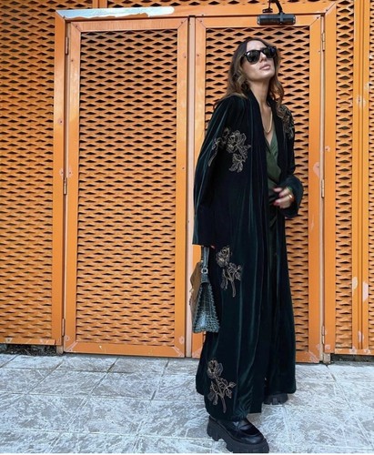 Zara Edición Limitada Verde Bordado Kaftan Kimono Chaqueta Vestido Talla M  Nuevo Con Etiquetas | eBay