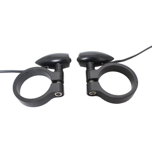 Pair Motorcycle LED Amber Turn Signal Light 41mm Front Rear Fork Clamp Universal - Picture 18 of 22