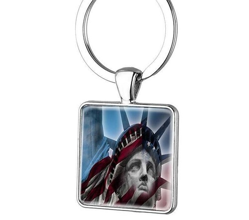 Llavero Bandera de Estados Unidos Águila Metal Símbolo de América Llavero Dije Estatua Aro Lazo - Imagen 8 de 12