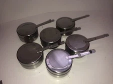 Set of 6 Stainless Steel Chafing Fuel Sterno Canned Heat Holders Food Service A