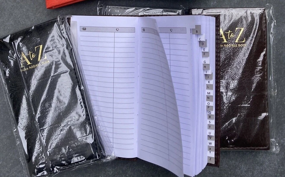 Address Book Slim-pocket A-Z Addresses Choice of 3;-Black, Grey Or Brown - Image 2 of 2