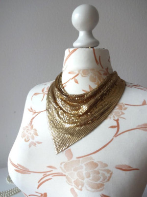 Whiting & Davis 70er Collier - Statement Kette TRUE VINTAGE! GLAMOUR FUNKY DISCO