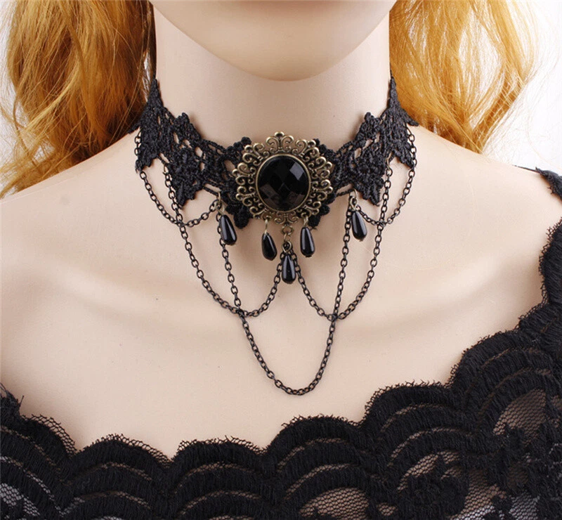 Black Lace Necklace Choker Necklace Elegant Necklace Sexy Necklace