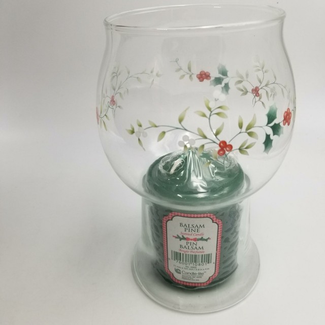Pfaltzgraff Winterberry Clear Glass Floating Candle Holder 1997 for