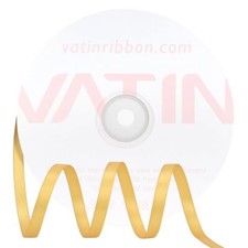 Double Face Light Gold Satin Ribbon 1/4" Continuous 50 YardsGold Polyester Fa...