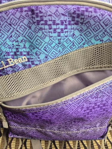 L.L. Bean Deluxe Book Pack Backpack 37L Purple Blue Teal Geometric School 505445 - Picture 9 of 17