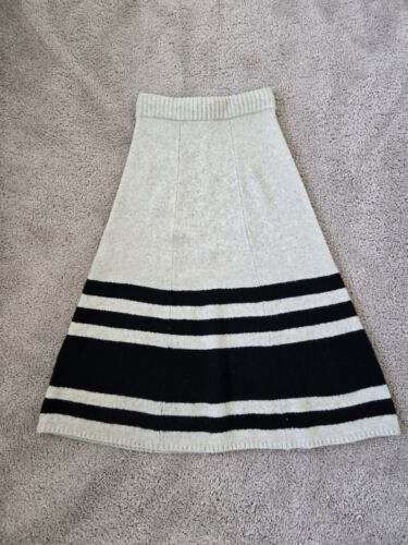 Banana Republic Tulsi Blanket Stripe Wool Cozy Sweater Midi A-Line Skirt Small - Picture 8 of 13