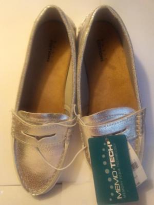 Basic Edition EVIE  Blue or Silver Driving Loafers w/memory foam,  SIZES 5-8 NWT