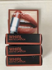 Set/Qty 3 MAC Cosmetics Matte WHIRL Dirty Rose Mini Travel Lipstick 1.8g/.06oz