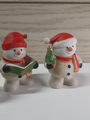 VTG Homco Frosty Friends 5800-97 Sugared Snowmen Porcelain Set 3 Christmas - Picture 3 of 7