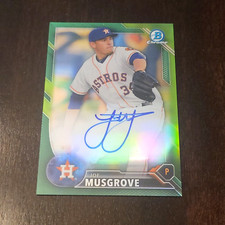 2016 BOWMAN CHROME GREEN REFRACTOR JOE MUSGROVE AUTO RC. AUTOGRAPH 61/99