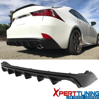 #ad #ad Fits 14 16 Lexus IS250 IS350 IS200T Rear Bumper Lip Diffuser PP Unpainted Black $89.99