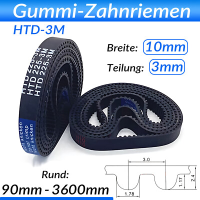 HTD-3M Zahnriemen, Geschlossen, Antriebsriemen, CNC, Closed Belt Breite 10mm