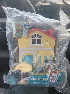 Disney Junior Puppy Dog Pals Stow N' Go Playset & 2 Exclusive Figures NEW 