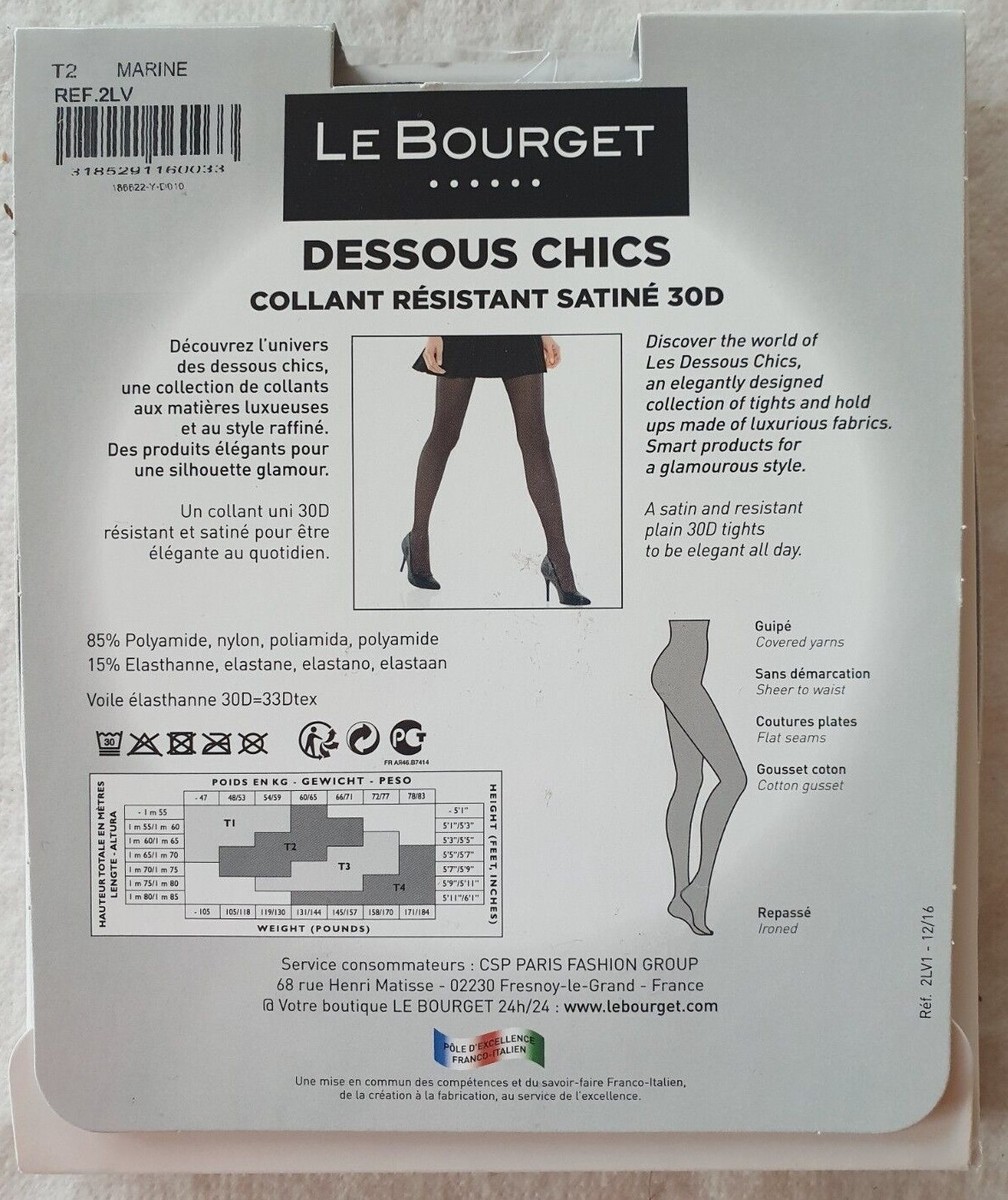 Collant Fantaisie Brillant Le Bourget Bahamas - Taille 3/4, Résille Aqua - Neuf Avec étiquettes