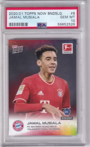 2021 Topps Now Champions League Card #6 Jamal Musiala Rookie PSA 10 GEM MT