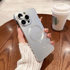 Fashion Matte PC Frameless Magnetic Case For iPhone 16 Pro Max 15 14 13 12 11
