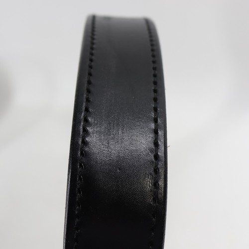 Vintage Aker Gürtel Herren 28 schwarz Schwerlast Leder Polizei Pistole Dienst Dienst - Bild 3 von 8