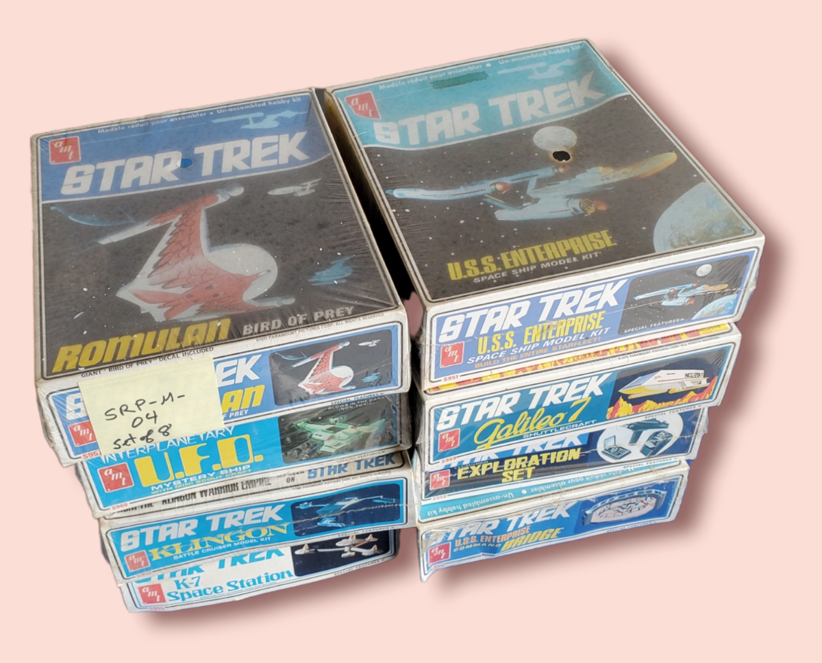 Vintage 1970s Star Trek AMT Plastic Model Kit Set of 8- Boxed (SRP