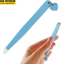 Expert Stainless Steel Slant Tip Tweezer Precision Eyebrow Hair Removal New