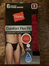 DISCONTINUED New Hanes Comfort Flex Fit Men's String Bikini 6 Pack Sm Underwear