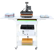 Movable Heat Press Table Foldable Heat Transfer Sublimation Machine Stand Cart