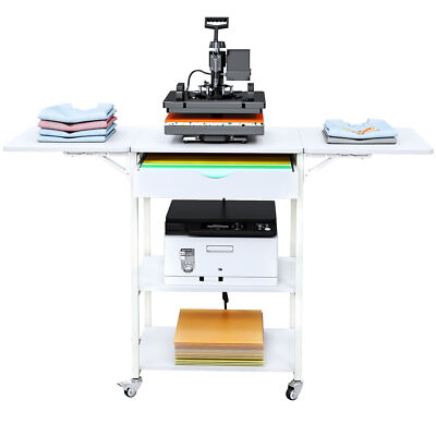 Movable Heat Press Table Foldable Heat Transfer Sublimation Machine Stand Cart