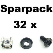 32x śruba stelażowa M6 x 12 + podkładka z krawędzią + nakrętka klatki aluminiowa szyna stelażowa