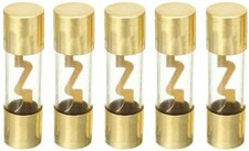 IMC Audio AGU Fuse 80 Amp Car Audio Power Glass Tube Gold Plated 5 Pack