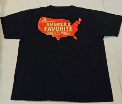 Applebee's America's Favorite Boneless Wings Blk Employee XL T Shirt