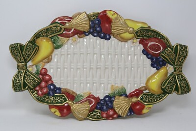 Omnibus By Fitz and Floyd Renaissance Della Robta Ceramic Serving Platter Dish N