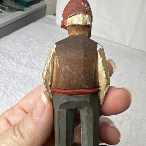 Vintage Swedish Hand Carved Wood Man Figure Wooden Figurine - Picture 12 of 24