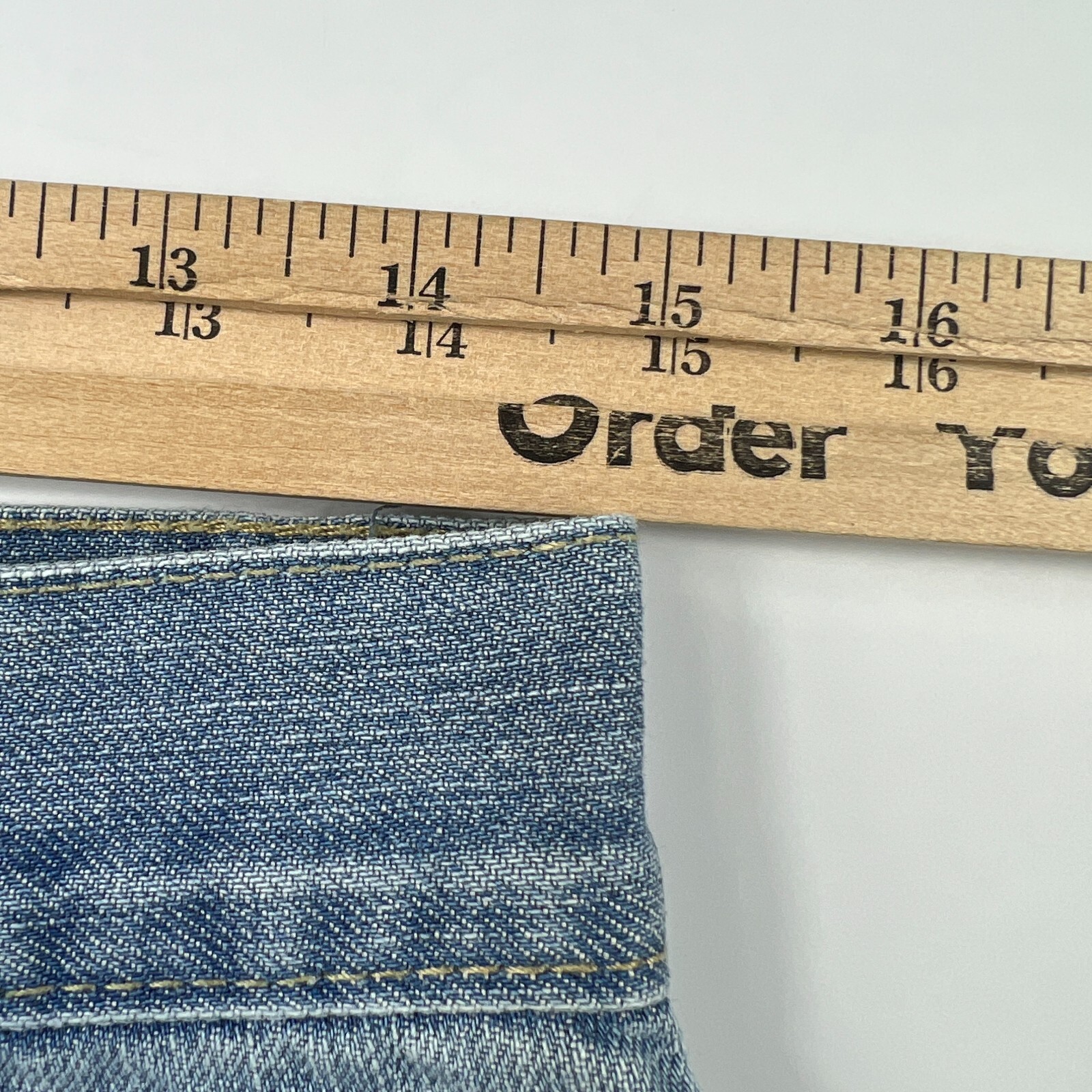 Y2K Levi's LVC Jean Short Men 29* 615 Blue Cut Off Denim Orange Tab Jorts Tag 33