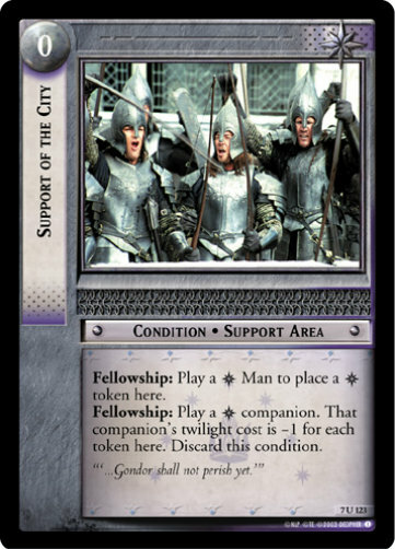 ὓᾸ8the lord of the ringsὄὧὴ LOTR TCG ROTK Return OT King SUPPORT OF THE CITY 7U123 Foil