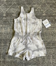 Athleta Girl S/7 Tank Romper Shorts Purple Tie Dye Drawstring NWT N7