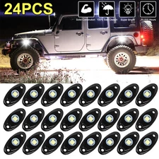 24X White LED Rock Light Pods Underbody Glow Lamp Offroad SUV Pickup Truck UTV