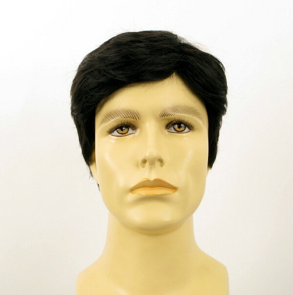 Peluca de cheveux humains pour hommes David 1B noir naturel noir