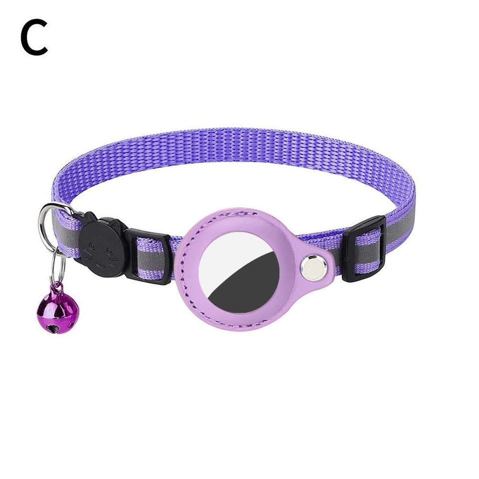 AntiLost Cat Collar for Airtag Tracker Protective Case With Bell D3P0