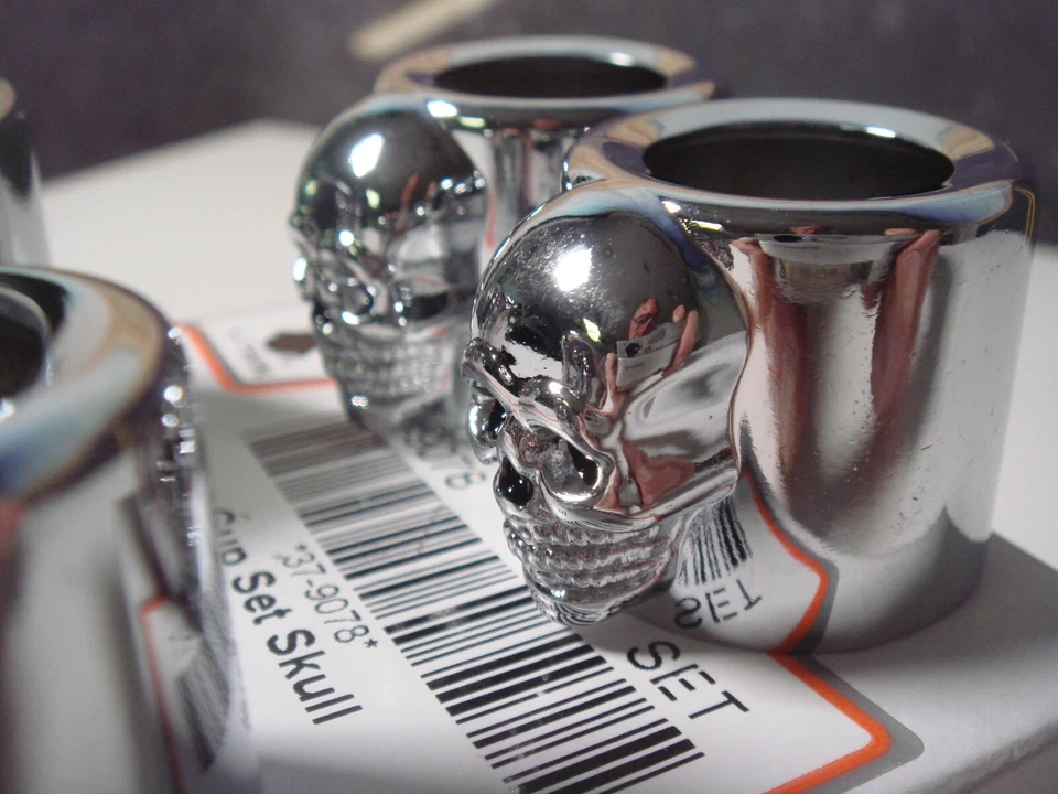 Harley FXR Pushrod Skull Cover Cup Set 4 Chrome V-Twin 37-9078 36 Up XL FL FX T8 - Image 3 of 4