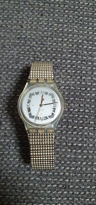 Armbanduhr Swatch Swiss goldfarben Flexband Large
