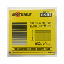 Spotnails 16232SS 16 Gauge 2" Inch Finish Nails Straight Galvanized Brads 25,000