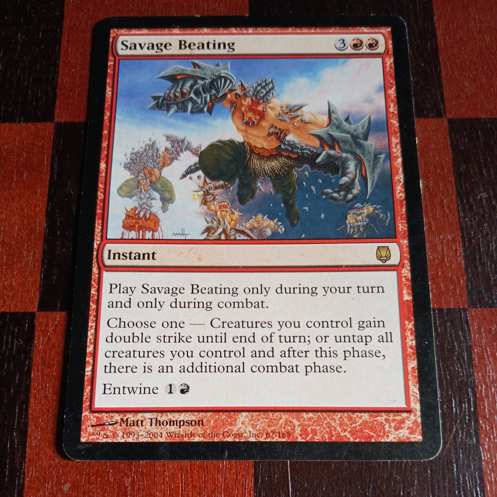 Mtg Savage Beating LP Darksteel Magic Card Rare