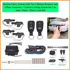 Keyless Entry System with Two 3-Button Remotes and 4 Door Actuators - Central...