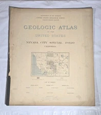 Antique 1896 USGS Geologic Special Folio #29 Nevada City CA Original Atlas Maps