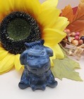 NEW Natural Stone Handcarved Small Cow Figure  Fossilized Shell Dark Gray — photo 1