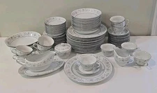 80 PCs English Garden Fine China Japan 1221 Platters Plates Bowls Cups