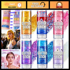 6Pcs Body Glitter Stick - Sparkly Mermaid Face Hair Glitter for Kids Adults,