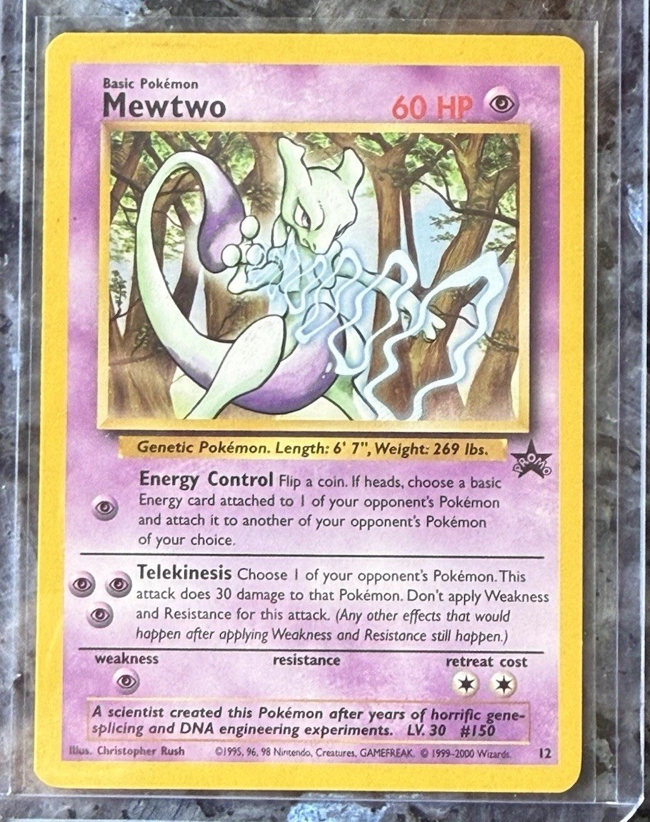 Mewtwo 12/53 Wotc Promo 60 HP Psychic Basic Pokemon Card - English Regular